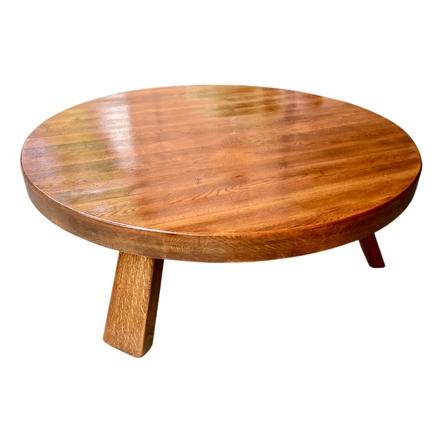 Brutalist Oak Coffee Table, 1970 For Sale