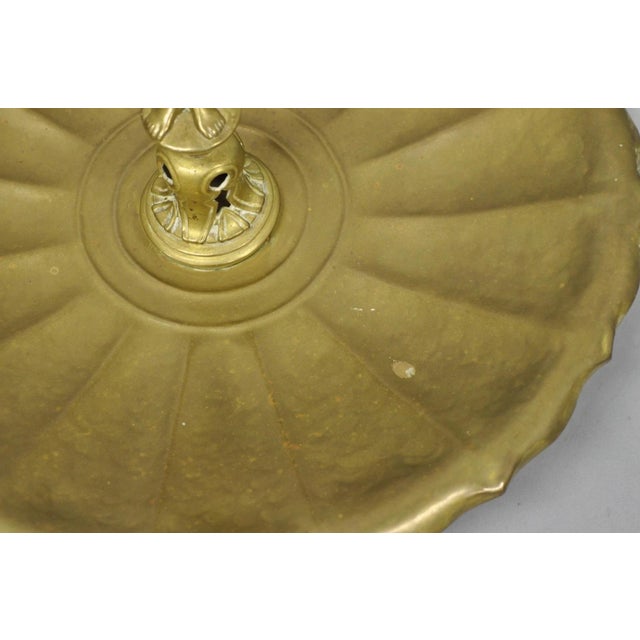 Vintage Art Nouveau Brass Figural Nude Woman Centerpiece Compote Dish Bowl For Sale - Image 12 of 18