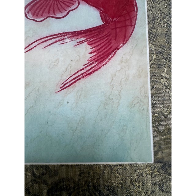 2010s Original Chinese Watercolor of Koi Fish For Sale - Image 5 of 6