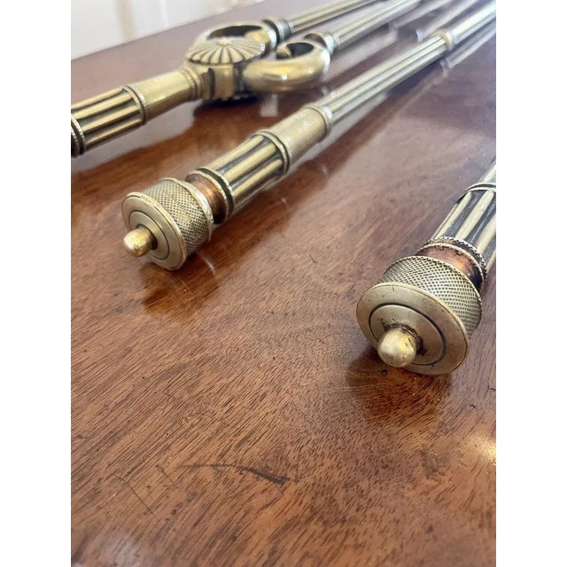 Antique George III Brass Fire Irons, 1820s, Set of 3 For Sale - Image 6 of 11