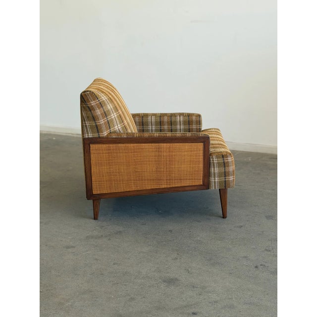 Vintage Plaid & Cane Lounge Chair For Sale - Image 10 of 18
