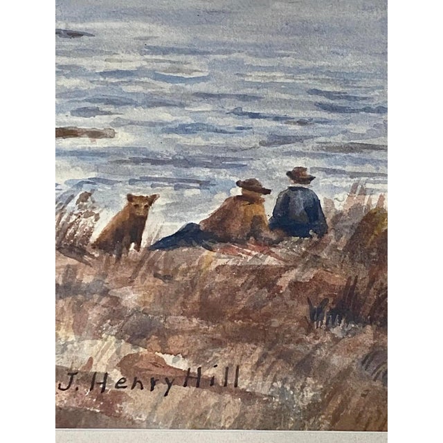John Henry Hill (1839-1922) Original Coastal Landscape W/ Figures C.1900 For Sale - Image 10 of 11