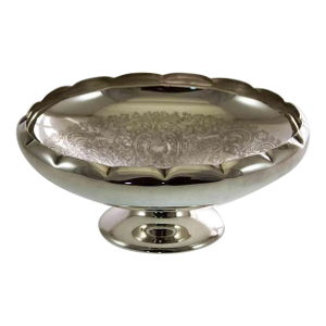 1970s New Silver Round Shaped Fruit Dish, Embossed by Barker Ellis for I. Freeman & Sons