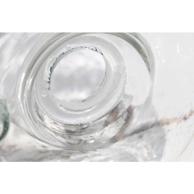 1980s Vintage French Fly Trap Glass Bottle With Relief Decoration For Sale - Image 12 of 13