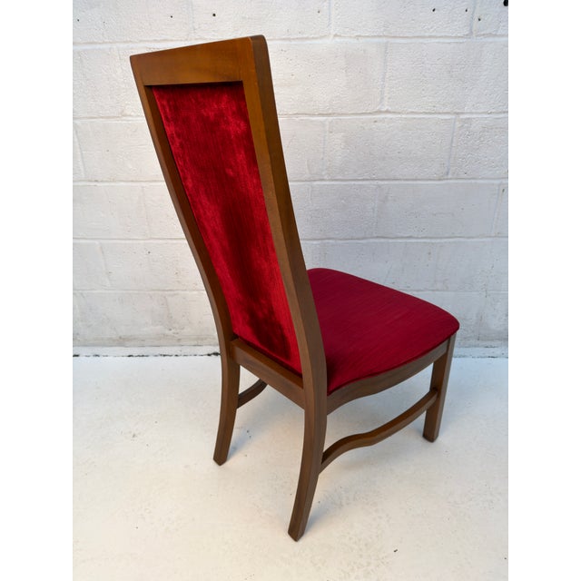 Wood Mid 20th Century Set of Eight Burgundy Mid-Century Dining Chairs by Stanley For Sale - Image 7 of 15