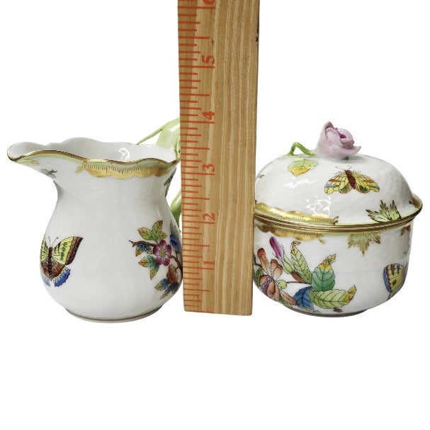 Vintage Herend Queen Victoria Vbo Hand-Painted Porcelain Tea & Coffee Service - Set of 4 For Sale - Image 18 of 18