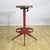 Industrial Industrial Swivel Stool in Red Painted Metal and Wood Seat, 1950s For Sale - Image 3 of 9