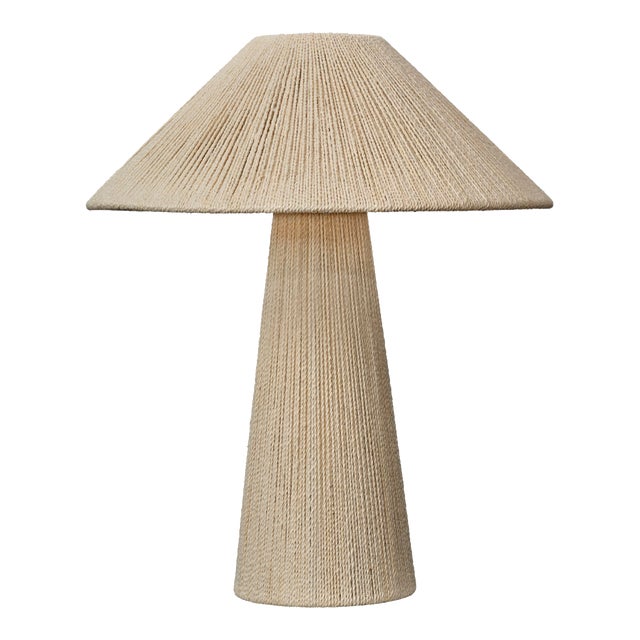 Jamie Young Tension Jute Table Lamp in Off White For Sale
