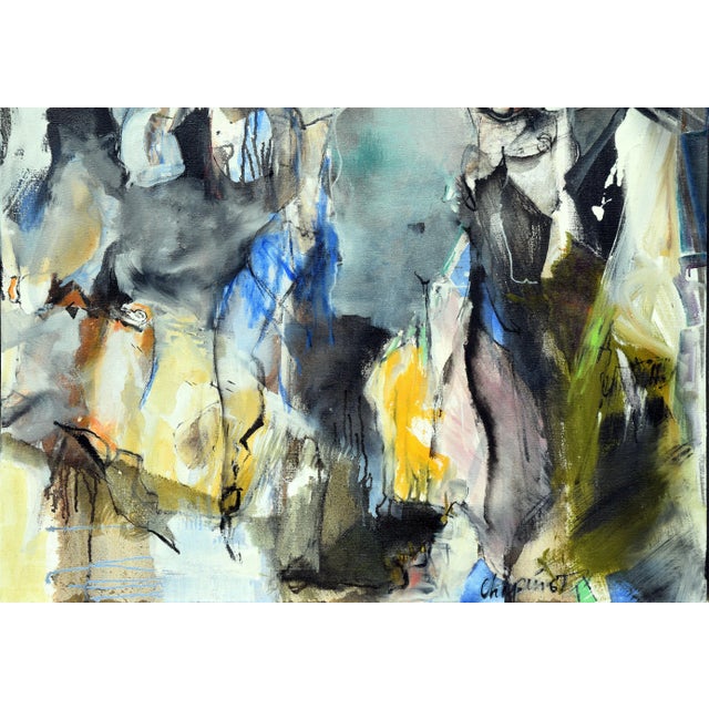 Mid Century Abstract -- in Town on an Icicle Bicycle by Charles Chapin For Sale In Monterey, CA - Image 6 of 9