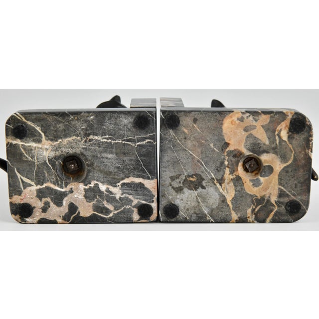 Art Deco Bronze Cat Bookends by Alexandre Kelety, 1930s, Set of 2 For Sale - Image 11 of 12