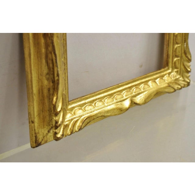 Wood Vintage Italian Hollywood Regency Gold Gilt Wood 14 X 12 Art Picture Frame For Sale - Image 7 of 12