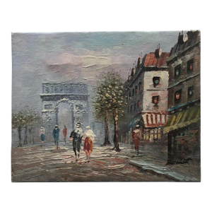 Oil Painting Paris France Cityscape Attrib. To Caroline Burnett, Signed