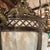 Vintage Large Brass and Leaded Panel Hanging Seven Light Urn For Sale - Image 4 of 6