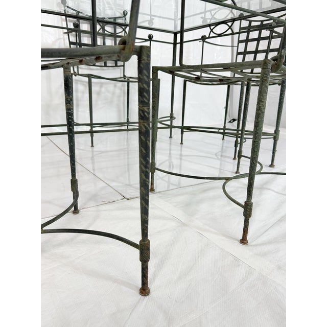 1970s Mario Papperzini for Salterini Iron Patio Dining Set, 6 Chairs & Matching Table, Attributed For Sale - Image 14 of 18
