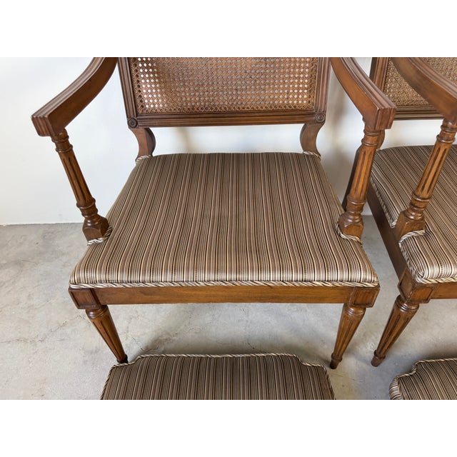 70's Vintage French Louis XVI Style Arm Accent Chairs - A Pair For Sale - Image 14 of 15
