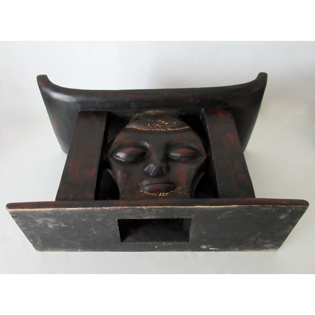 Vintage Wood-Carved African Ashanti Bench, Stool For Sale - Image 16 of 18