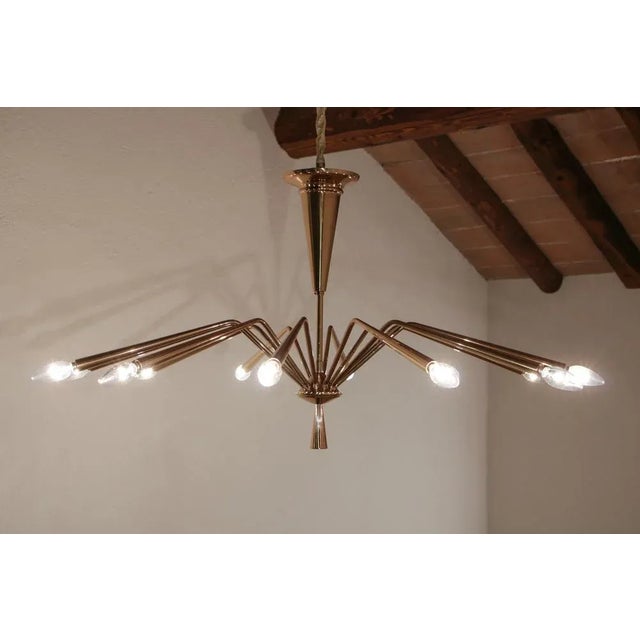 Italian Mid-Century Modern Model 342 Chandelier by Oscar Torlasco for Lumi Milano, 1950s For Sale - Image 17 of 18