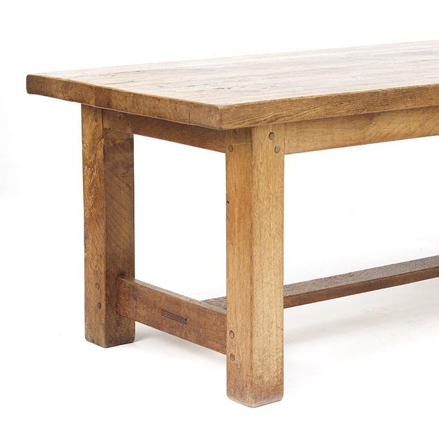 Mid-Century Rustic Brutalist Oak Dining Table, 1960s For Sale - Image 4 of 12