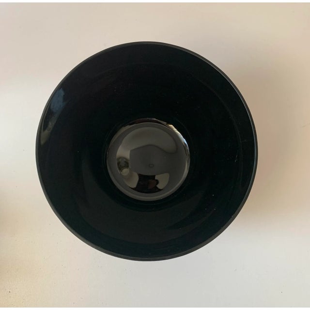 Vintage Art Deco Black Glass Covered Dish With Gold Encrastation For Sale In San Diego - Image 6 of 9