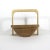 Mid-Century Modern Vintage Wood Collapsible Basket Bowl For Sale - Image 3 of 9