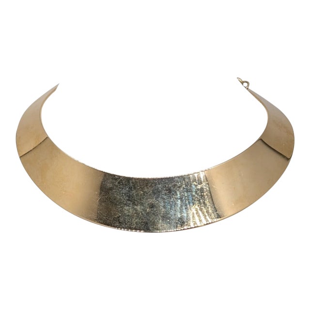 Vintage 1971 Signed Crown Trifari Goldtone Collar Necklace For Sale