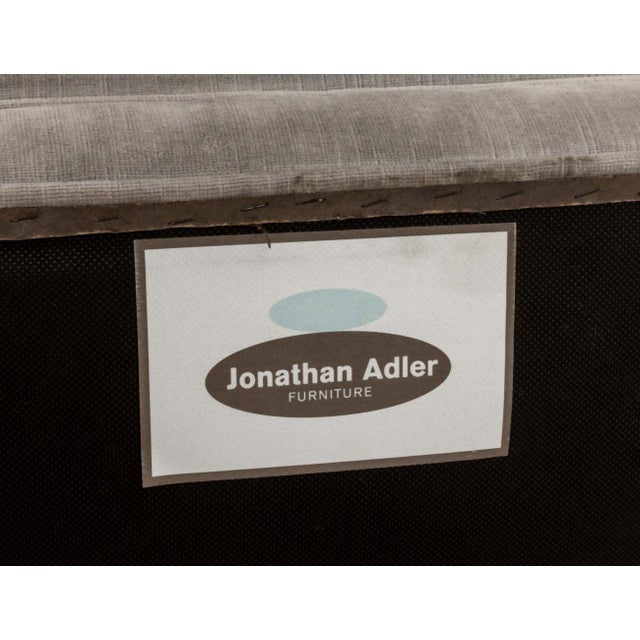Gray Jonathan Adler Velvet Upholstered Armchairs, Pair For Sale - Image 8 of 8