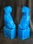 Mid-Century Vintage Turquoise Blue Foo Dogs. Matching Pair For Sale - Image 4 of 12