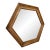 Handmade Hexagon Beveled Yellow Pine Framed Wall Mirror For Sale