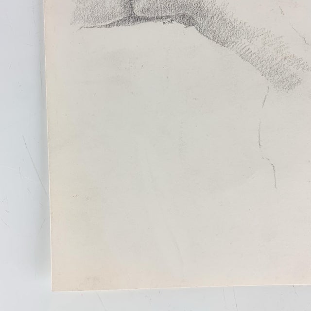 Figurative Vintage Nude Back Pencil Sketch Paper Original Art Judy Horowitz 75 Gallery Wall For Sale - Image 3 of 8