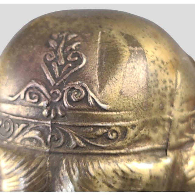 Metal Pair of Early 20th Century Bookends Gilded Clad Figural Statue Sculpture Bust Dante & Beatrice For Sale - Image 7 of 12