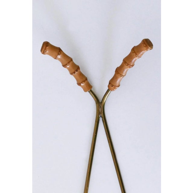 Mid-Century Wall-Mounted Brass & Bamboo Magazine Rack, Germany, 1960s For Sale - Image 17 of 18