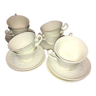 1930s Wedgwood Queensware Patrician Cups and Saucers Set of 8 For Sale