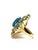 Bochic "Orient" Vintage Blue Topaz Cocktail Ring Set In 18K Gold & Silver For Sale - Image 11 of 18
