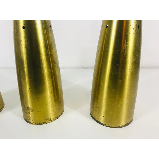 Brass 1950s Mid-Century Modern Brass Pendant Lamps, Germany - Set of 3 For Sale - Image 8 of 13