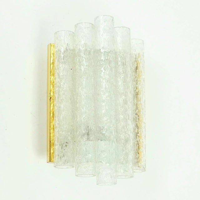 Mid-Century Modern Mid-Century Modern Ice Glass Wall Lights from Doria Leuchten, Germany, 1960s, Set of 2 For Sale - Image 3 of 12
