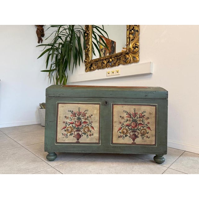 Tyrolean Rustic Hand-Painted Chest For Sale - Image 12 of 14