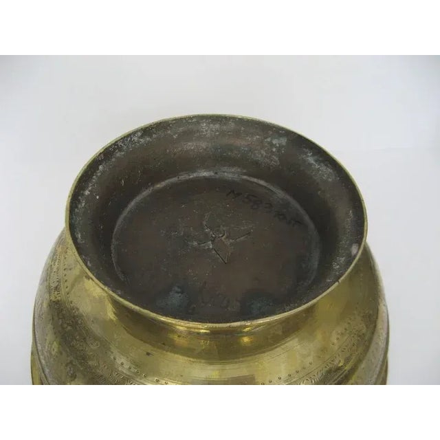 19th Century Asian 19th Century Large Footed Brass Bowl For Sale - Image 5 of 7