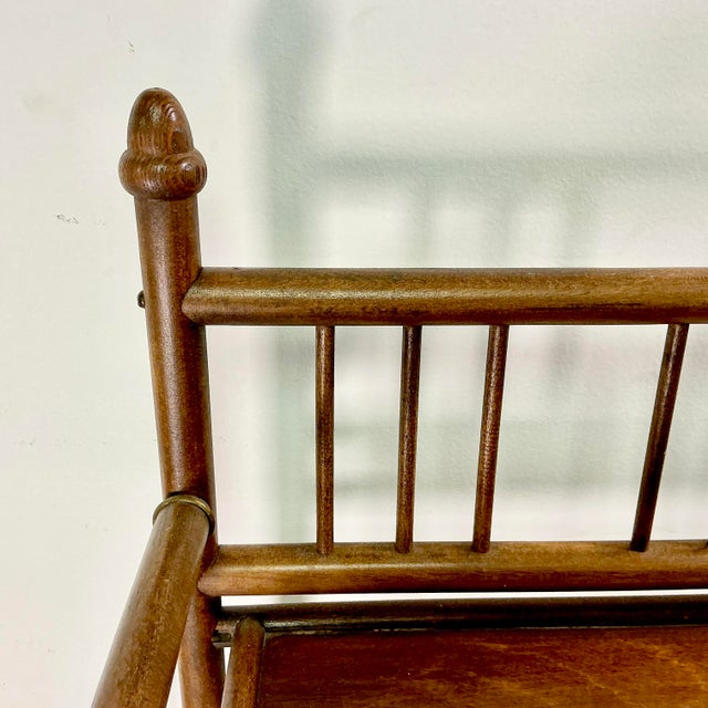 Thornet Early 20th C Antique Arts & Crafts Mission British Colonial Thornet Style Stick & Ball Etagere - 3 Tier For Sale - Image 4 of 18