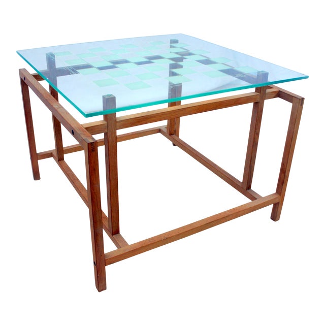 1960s Mid-Century Modern Henning Norgaard for Komfort Teak and Glass Side Chess Game Table For Sale