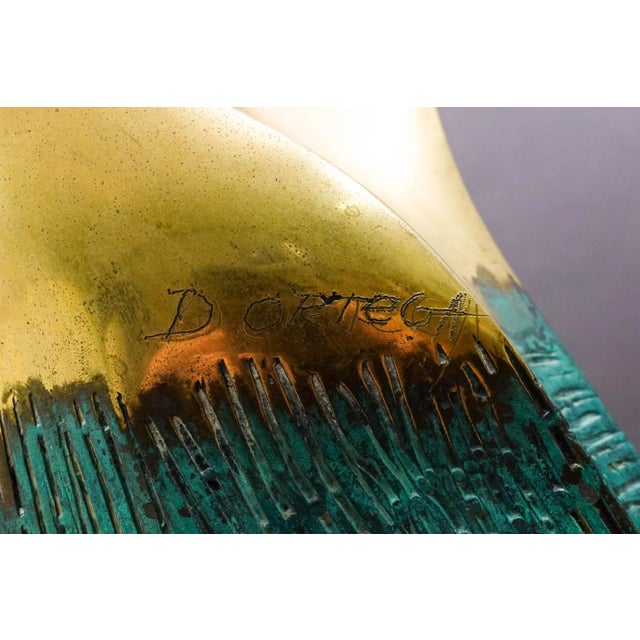 Mid 20th Century Diego Ortega Modernist Cubist Style Mother Child Bronze Sculpture For Sale - Image 9 of 9