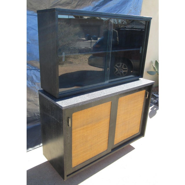 Vintage Mid Century Modern / Danish Modern Holman Furniture Company 2 piece Buffet / Credenza with China Cabinet top. The...