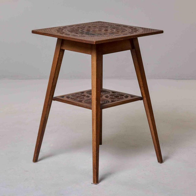 Chip-Carved Two-Tier Occasional Table, Circa 1910s For Sale - Image 10 of 11