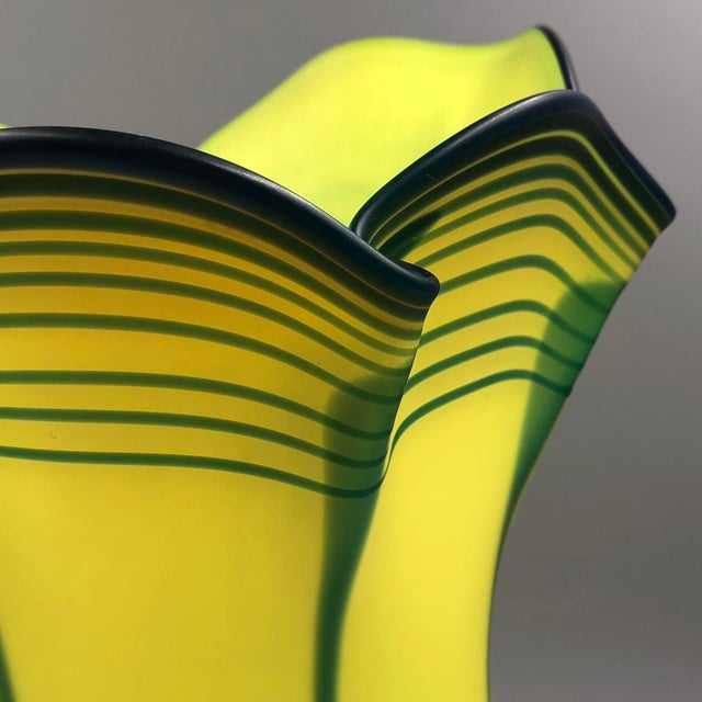 Large Ginko Handkerchief Glass Vase from Eisch, Germany, 31 cm, Handblown & Signed For Sale - Image 14 of 18