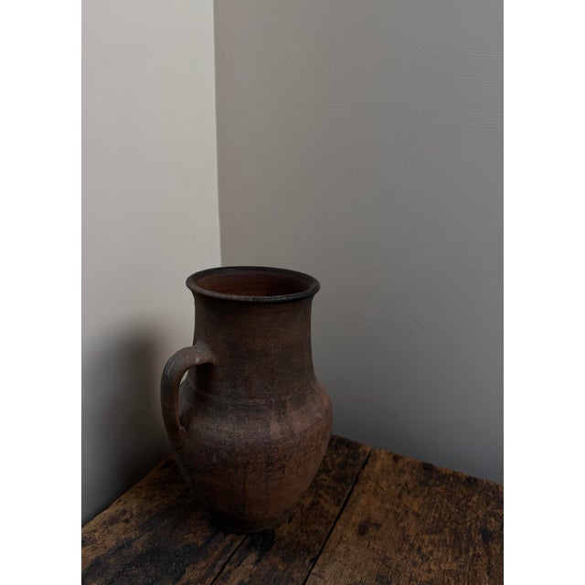 Shabby Chic 1930s Clay Vessel Vase For Sale - Image 3 of 11