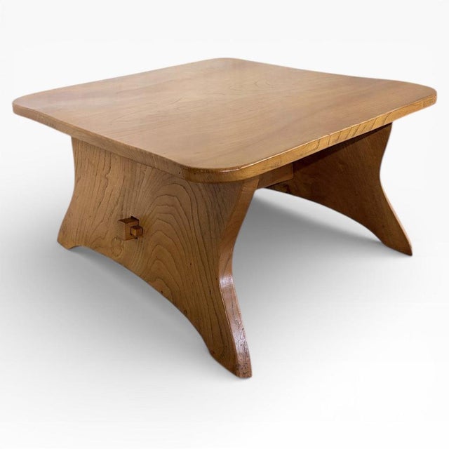 Wood Mid-Century Rustic Elm Coffee Table with Sculptural Legs For Sale - Image 7 of 7