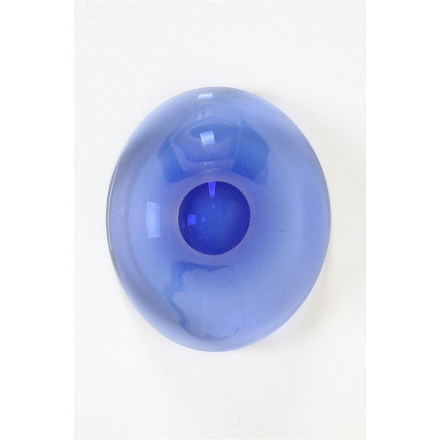 Holmegaard Handcrafted Blue Glass Fruit Bowl by Per Lütken for Holmegaard, 1960s For Sale - Image 4 of 10