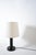Turned ebonised column table lamp, 1960s. Height: 24 cm - 9.45 in Diameter: 17 cm - 6.69 in Height with lampshade: 56 cm -...
