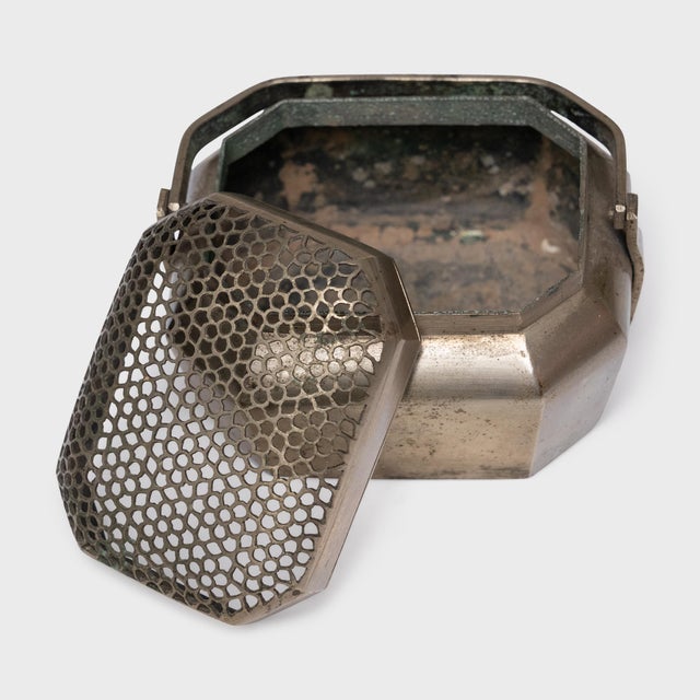 Traditional Chinese Petite White Brass Brazier, C. 1850 For Sale - Image 3 of 4