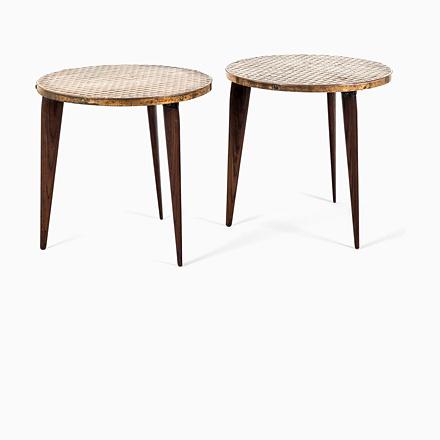 Vintage Cocktail Tables with Copper Top, Set of 2 For Sale - Image 16 of 16