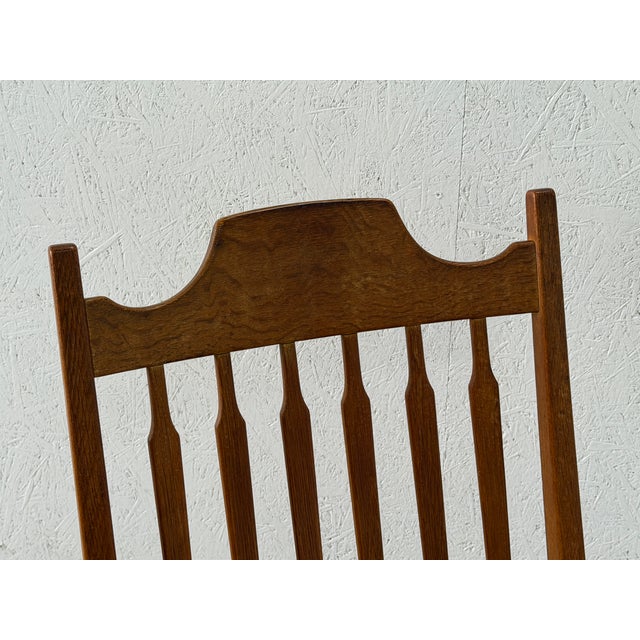 Oak Razorblade Rocking Chair by Henning Kjærnulf, 1960s For Sale - Image 6 of 10